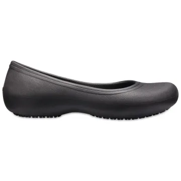Γυναικείο ίσιο παπούτσι εργασίας Crocs At Work Flat Black 205074-001 1