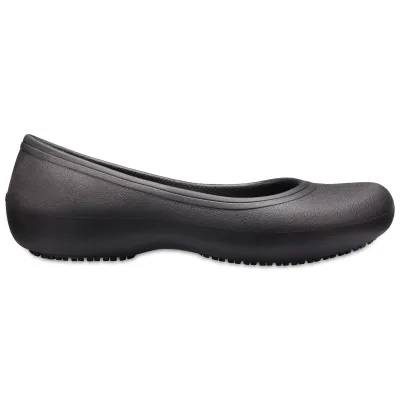 Γυναικείο ίσιο παπούτσι εργασίας Crocs At Work Flat Black 205074-001 1