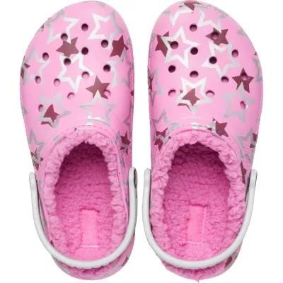 CROCS Παιδικά Σαμπό CLASSIC LINED DISCO DANCE PARTY Clog Kids Taffy Pink 208085-6SX 3