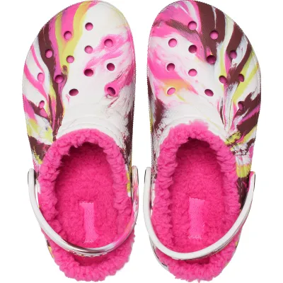 CROCS Παιδικά Σαμπό CLASSIC LINED MARBLED Clog Kids Electric Pink 207773-6RW 3