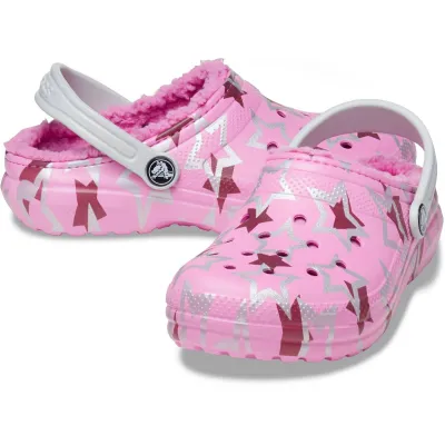 CROCS Παιδικά Σαμπό CLASSIC LINED DISCO DANCE PARTY Clog Kids Taffy Pink 208085-6SX 2
