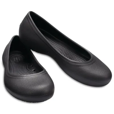 Γυναικείο ίσιο παπούτσι εργασίας Crocs At Work Flat Black 205074-001 3